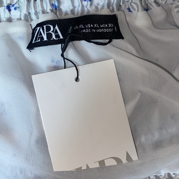 Zara Satin Tiered Ditsy Floral Mini Skirt Size XL - Picture 9 of 13